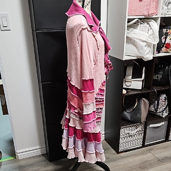 Bohemian Pink Ruffle Sweater - Picture 2 of 3